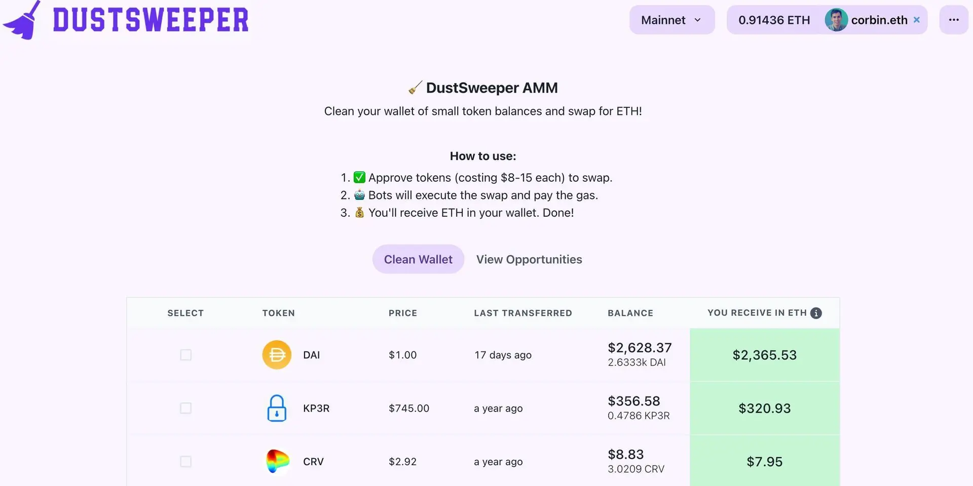 ETH Denver 2022 Winner: DustSweeper